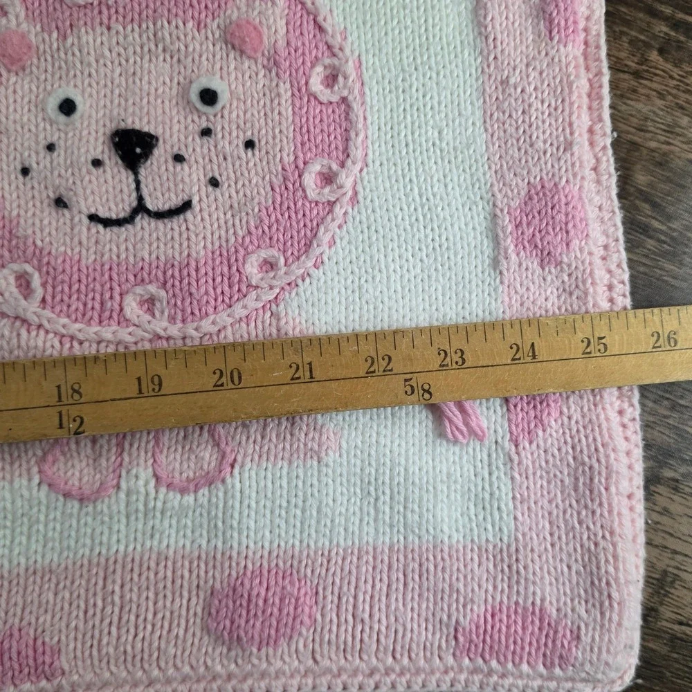 ARTWALK Knit Baby Blanket Unisex Pink White‎ Animal Giraffe Elephant Lion Cotton